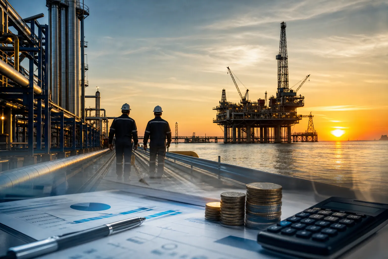 Instalación petrolera mexicana que representa la posible ampliación del vehículo financiero de Banobras para Pemex