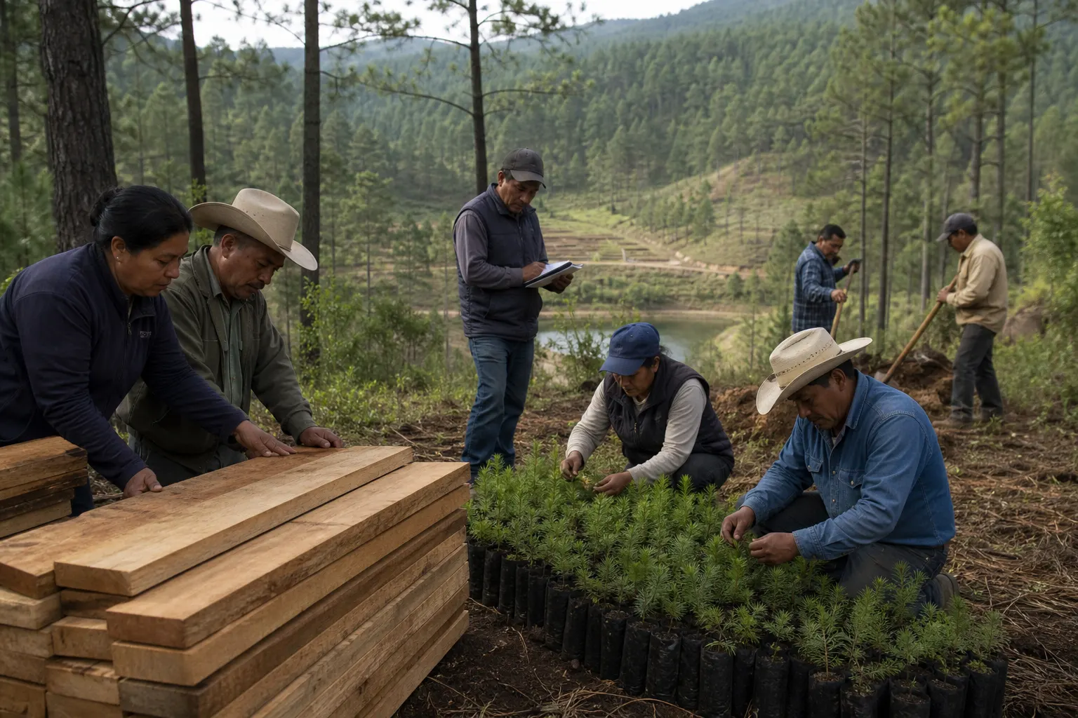 Comunidad forestal mexicana participa en labores de manejo sustentable y restauración