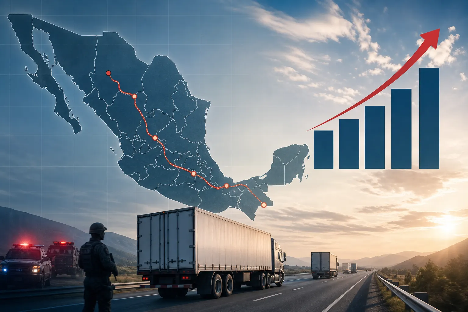 Gráfica conceptual sobre la aprobación presidencial y la percepción de inseguridad en México