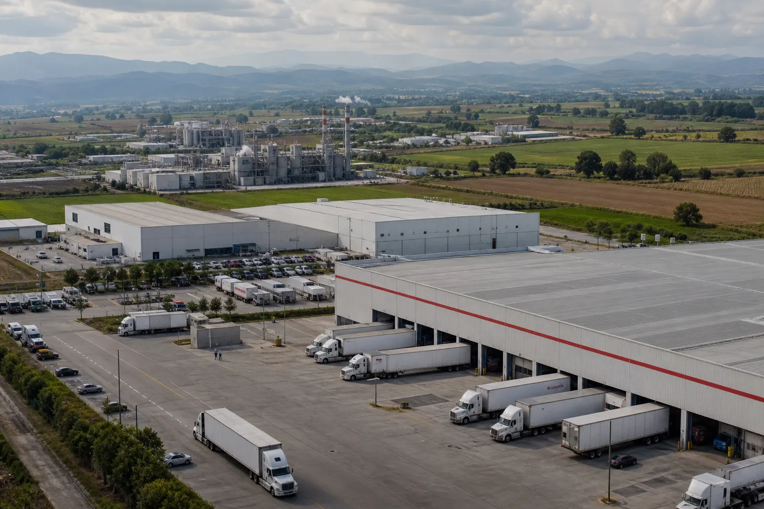 Centro logístico y planta manufacturera en México como representación del crecimiento desigual del IGAE en julio de 2026