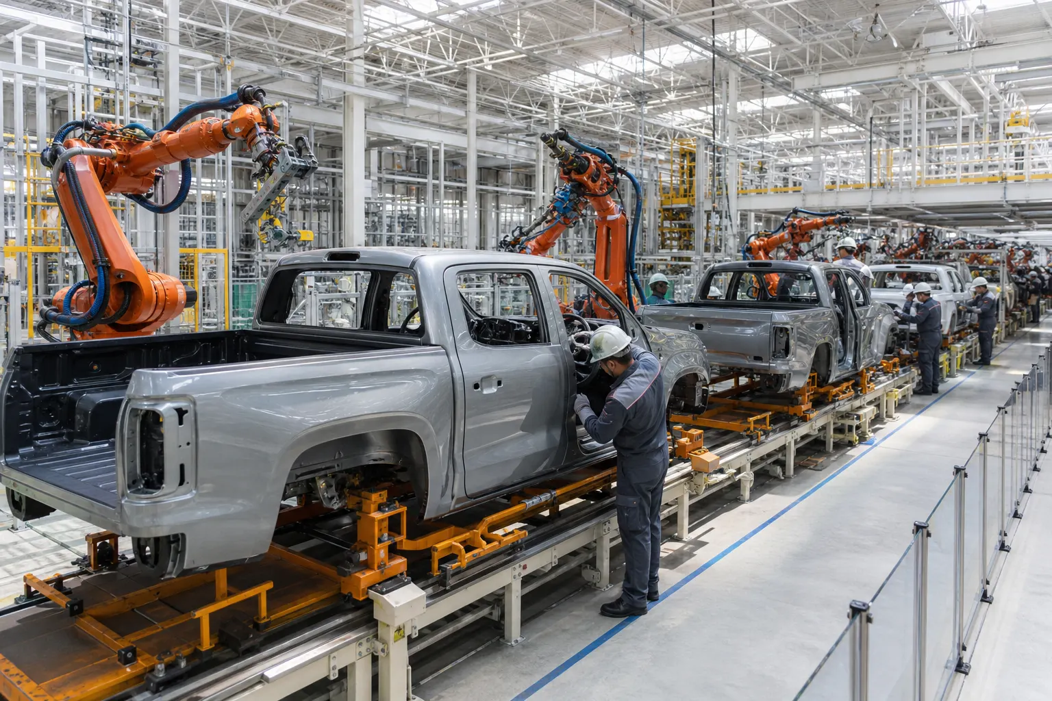 Línea de producción de vehículos ligeros en una planta automotriz mexicana