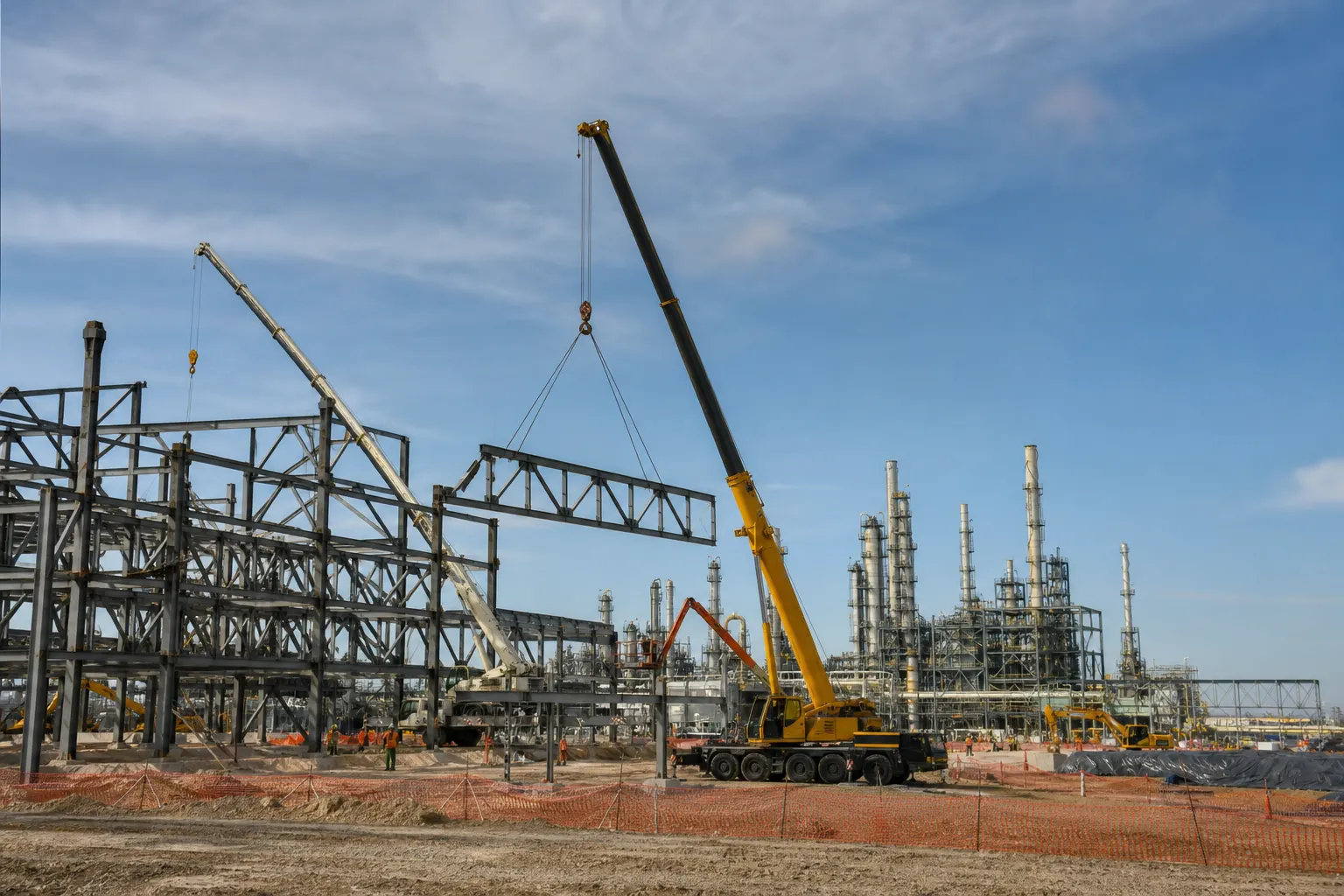 Obra de infraestructura industrial y maquinaria pesada en México