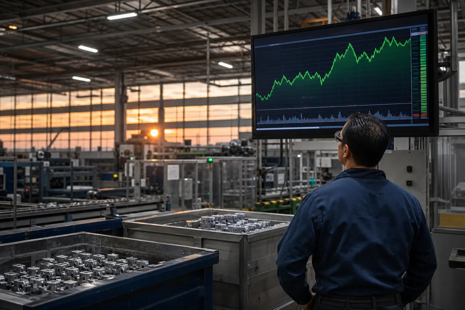 Planta industrial mexicana con referencia visual al tipo de cambio peso-dólar
