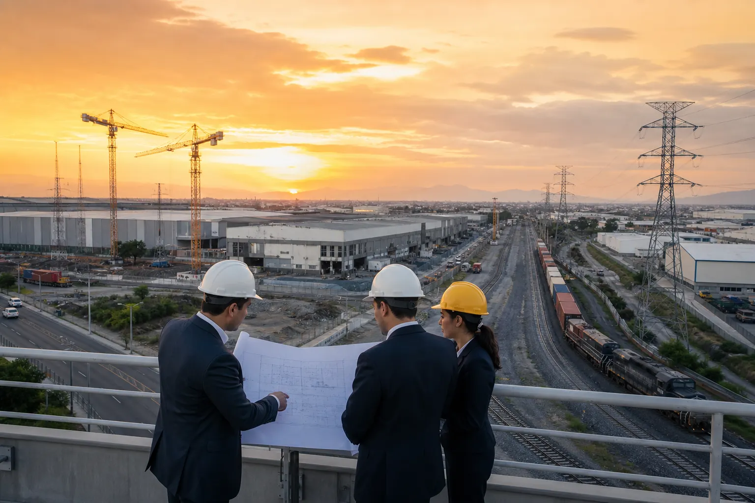 Parque industrial mexicano con infraestructura logística y energética