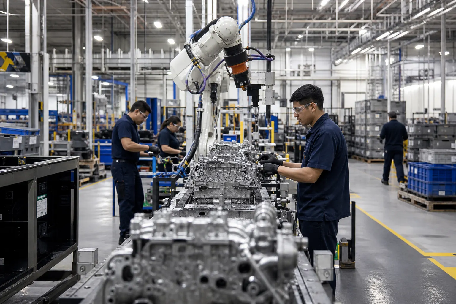 Línea de producción industrial en México con actividad estable
