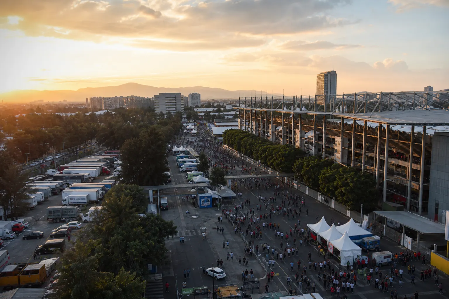 Actividad operativa y movilidad alrededor del Autódromo Hermanos Rodríguez durante el Gran Premio de México 2026