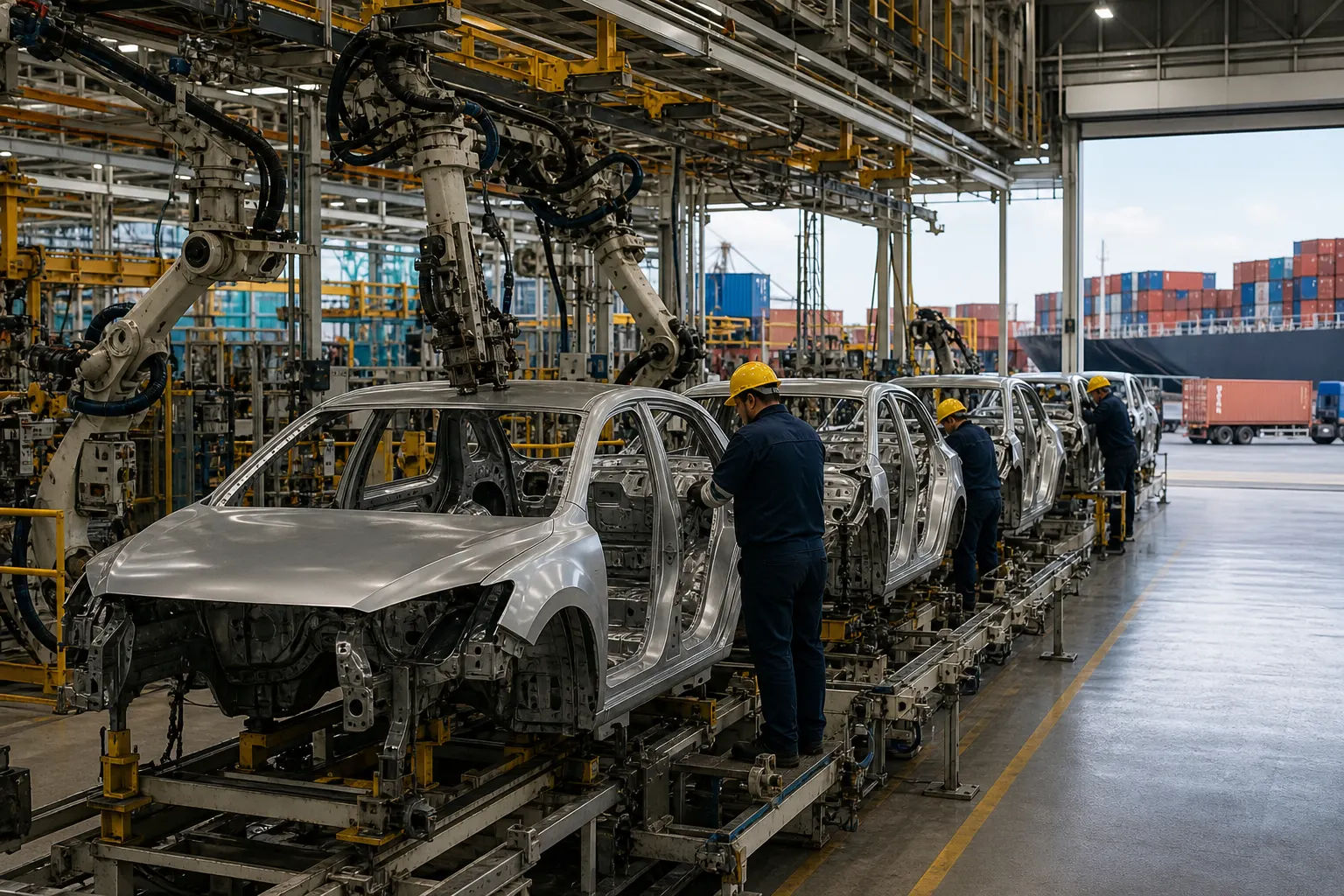 Línea de ensamblaje de vehículos ligeros en una planta automotriz mexicana