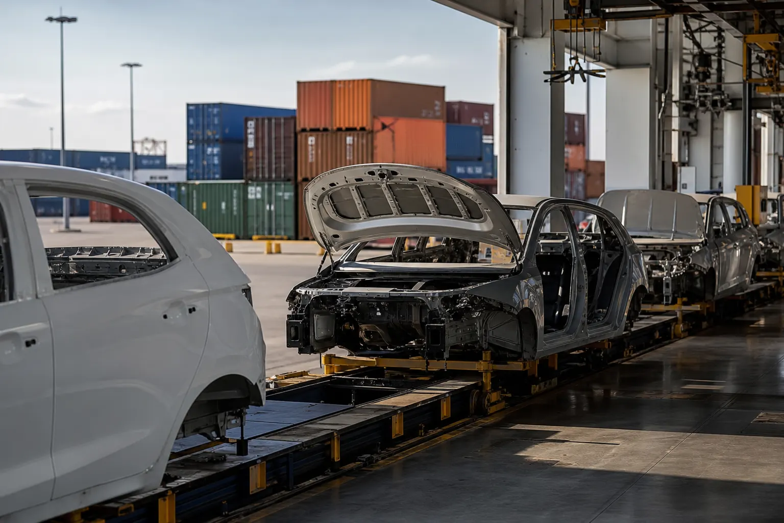 Línea de producción de vehículos ligeros en una planta automotriz de México