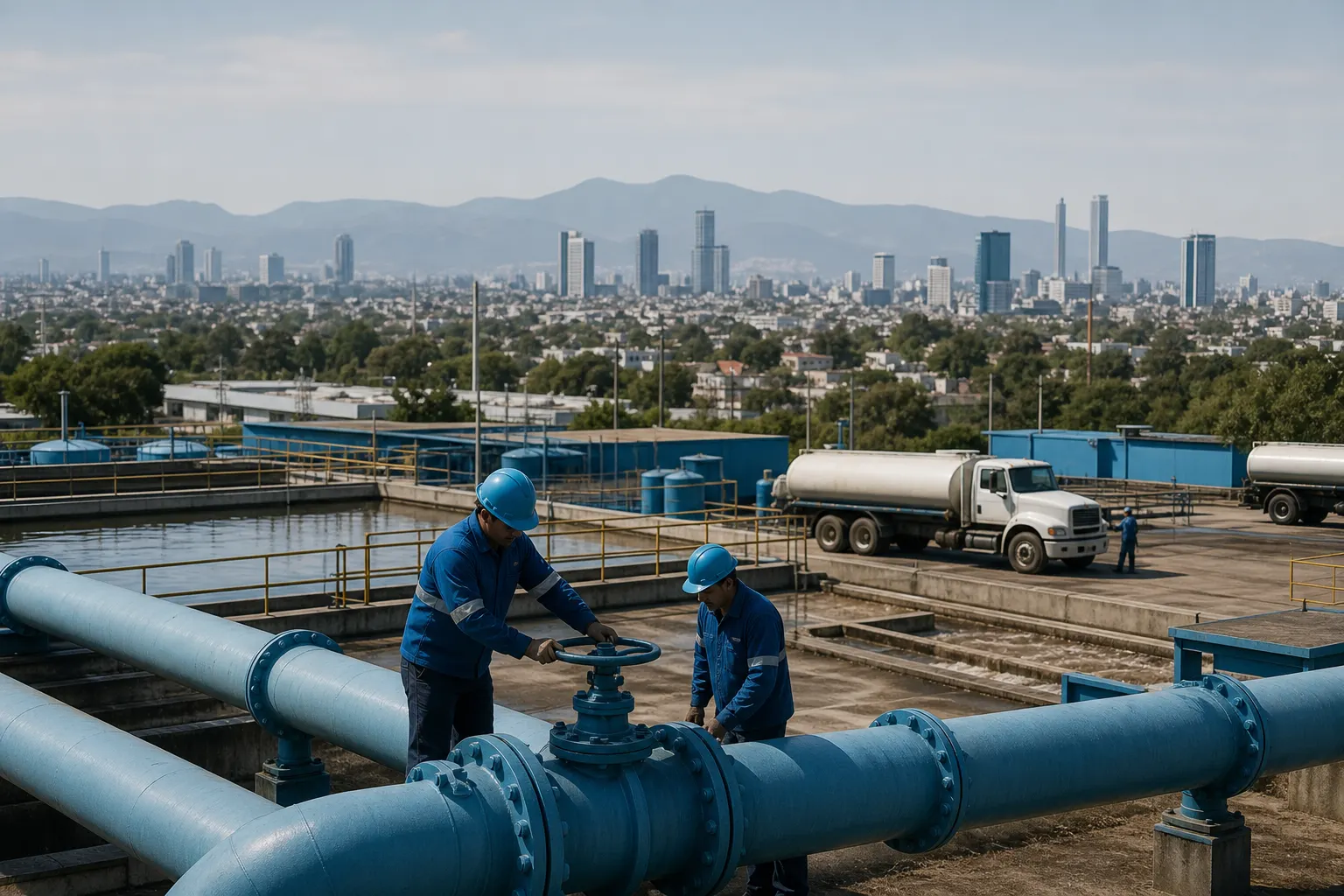 Infraestructura hidráulica y camiones cisterna durante la crisis del agua en Guadalajara
