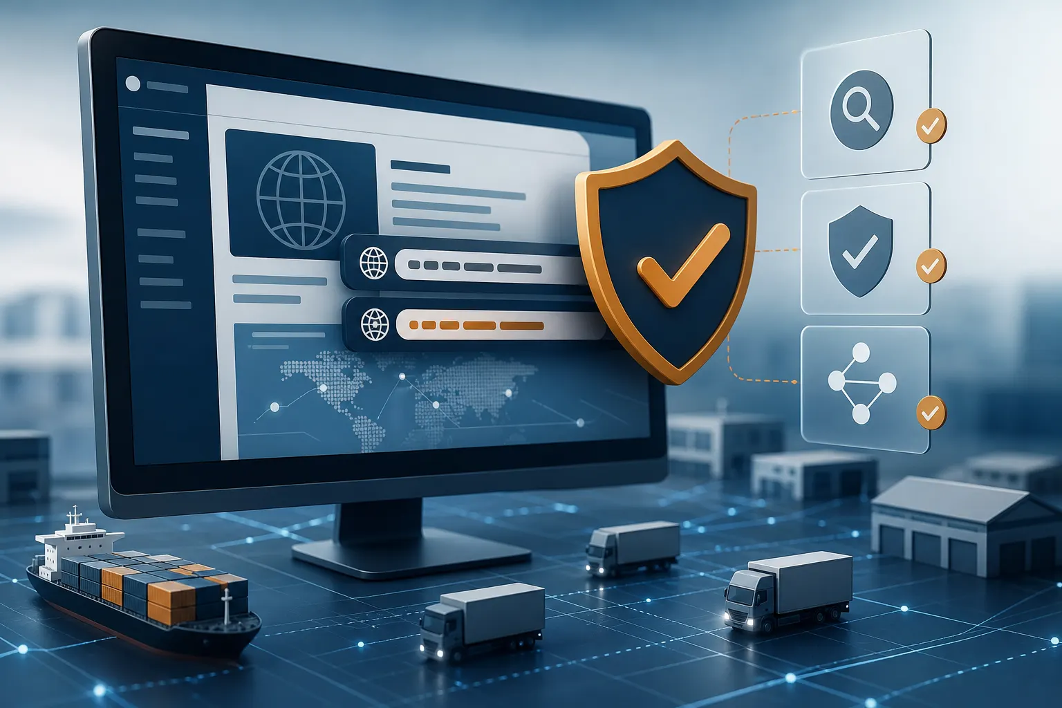 Pantalla digital con elementos oficiales y señales de verificación ante una posible suplantación